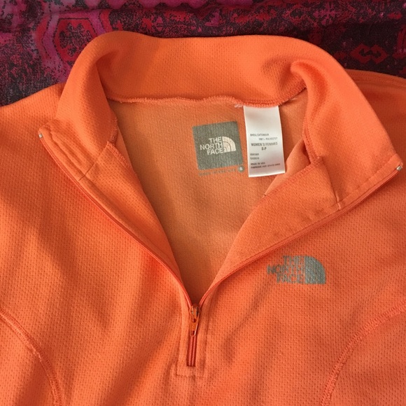 NORTH FACE light orange 1/4 zip running jacket - Picture 5 of 7